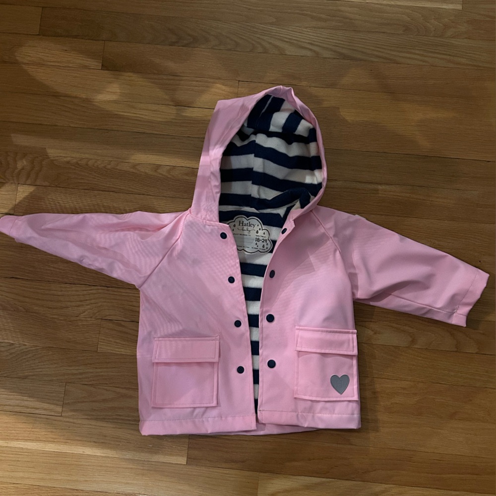 Hatley Pink Raincoat with Heart Accent